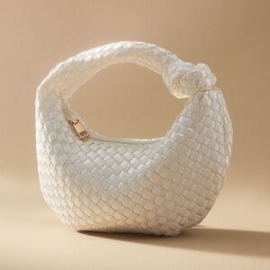 Anthropologie White Woven Clutch